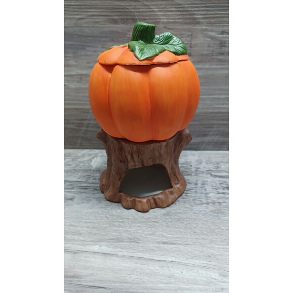 Vtg 1980s Jack O Lantern Porcelain Potpourri Pot Halloween - Picture 6 of 8